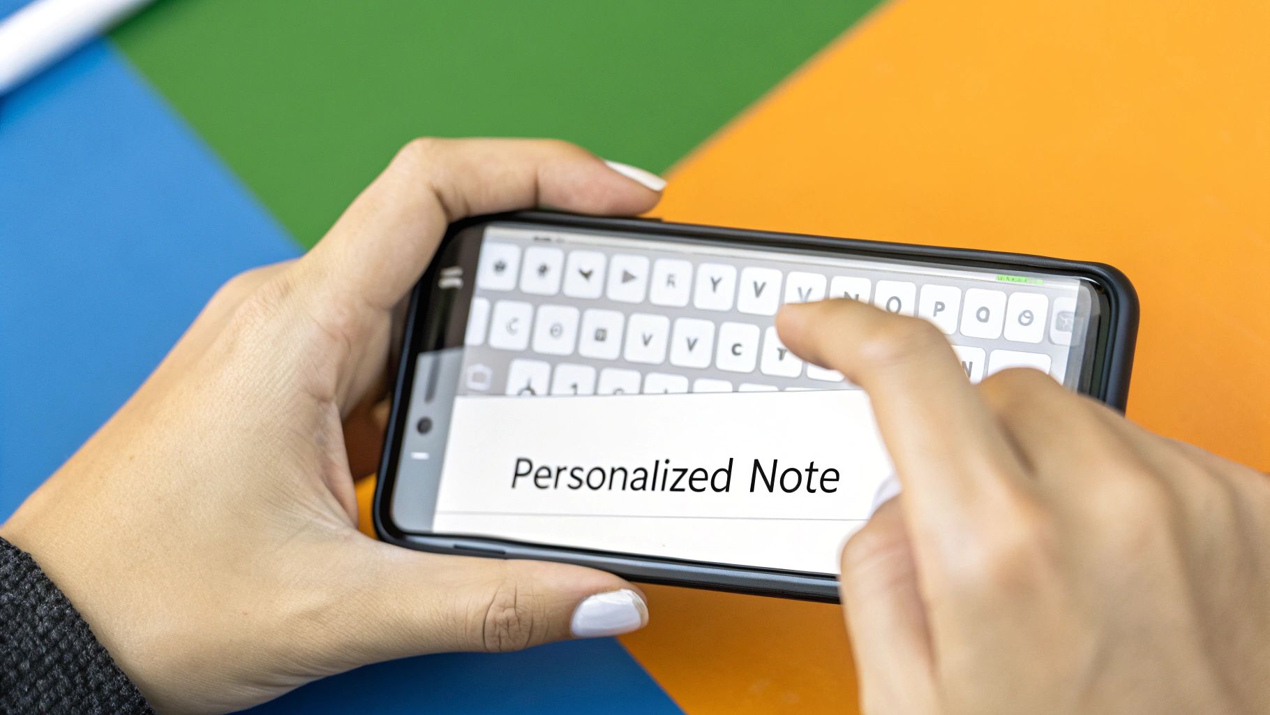 A person typing a thoughtful connection request on their laptop