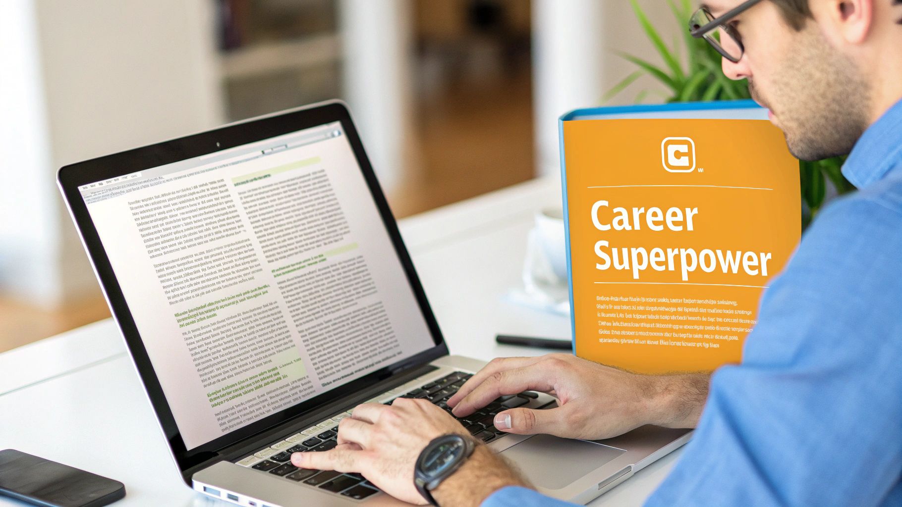 A person typing on a laptop, focused on creating content for their LinkedIn profile.