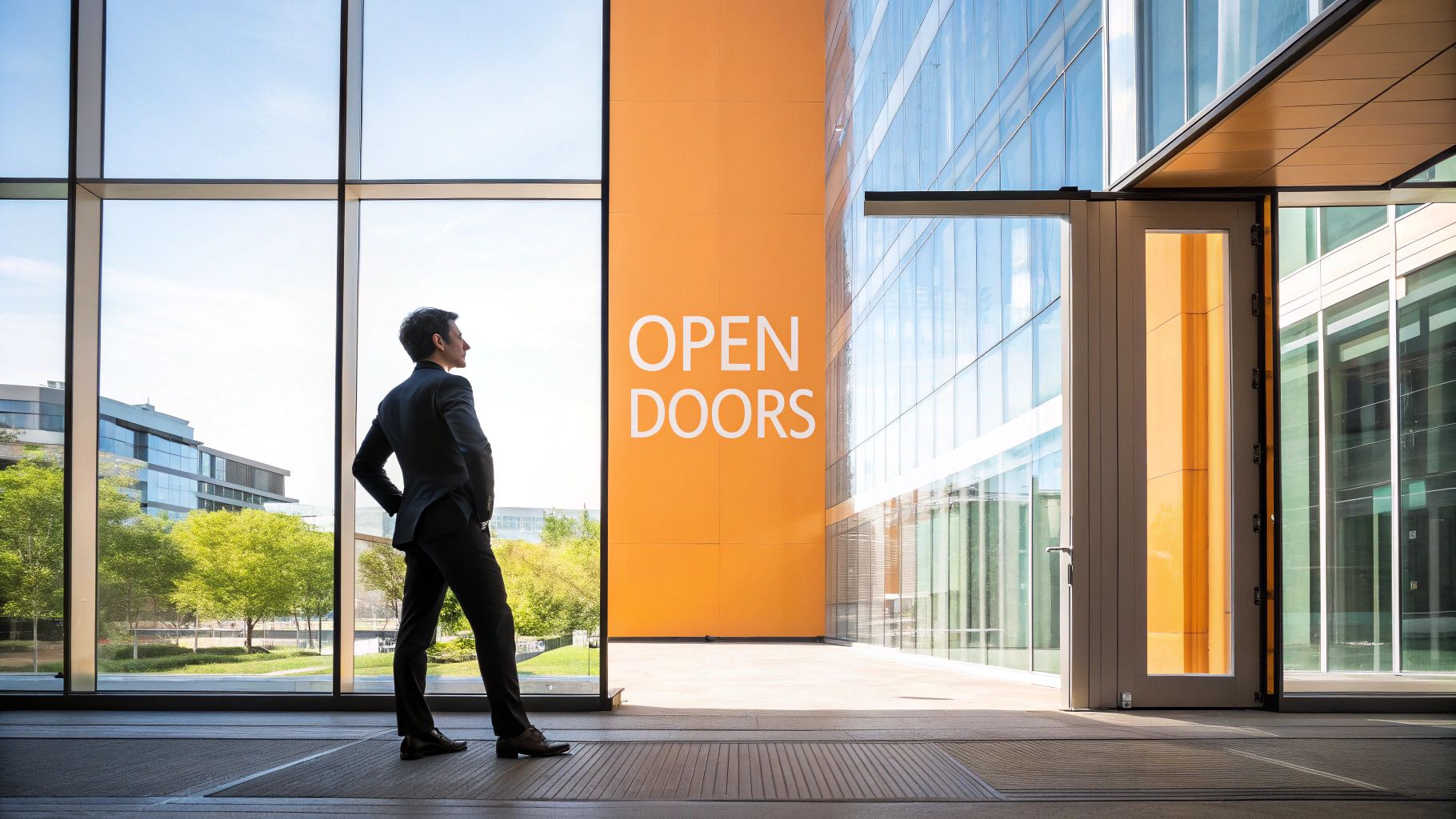 A group of professionals having a discussion at a networking event