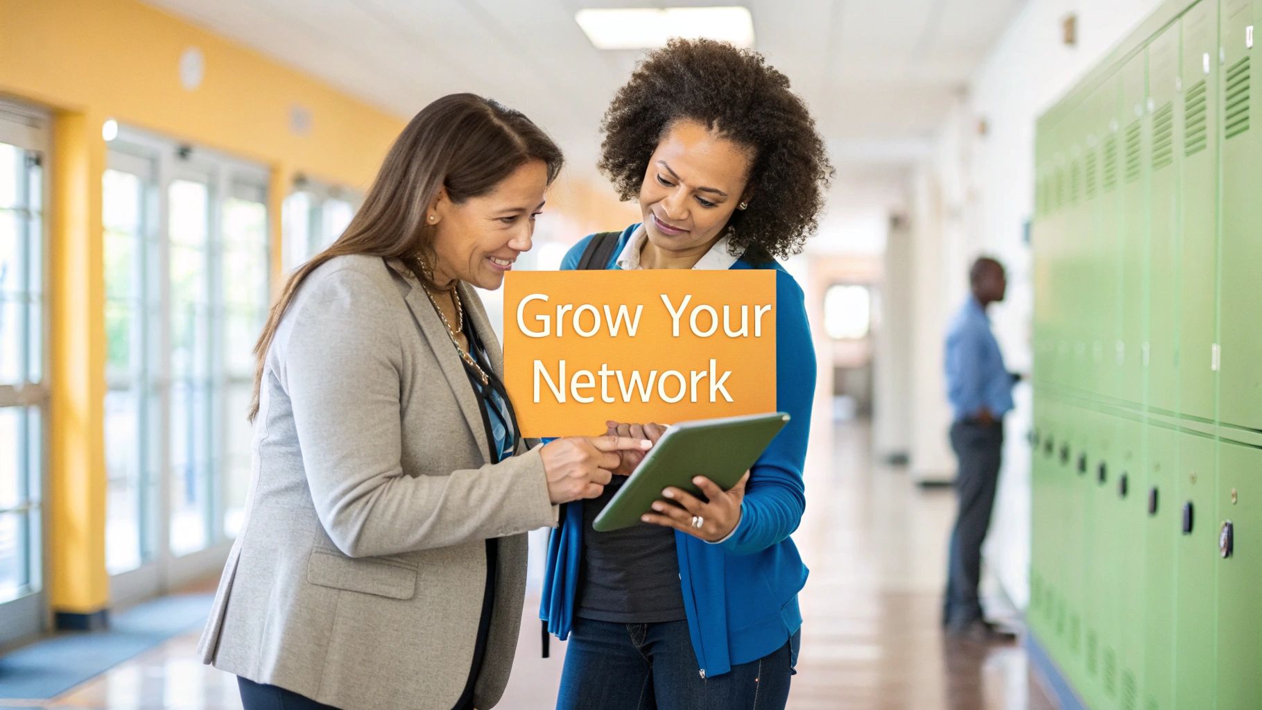 An educator writing on a laptop, creating content to share on LinkedIn.