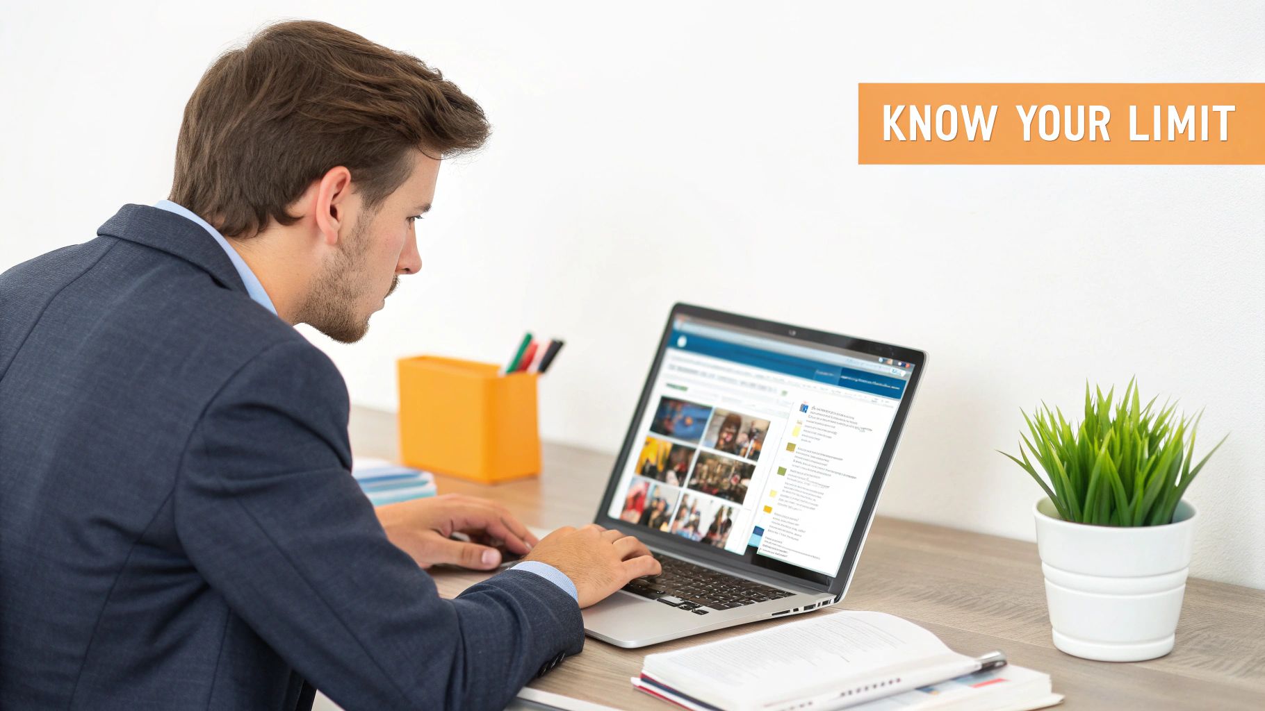 An illustration of a balance scale, with a human profile icon on one side and a network connection icon on the other, representing LinkedIn's algorithmic balance.