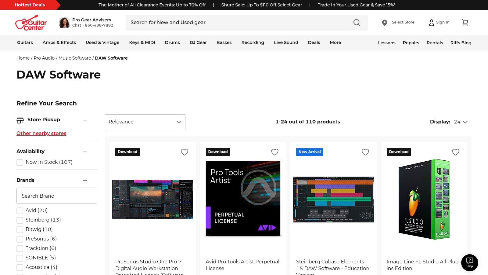 Guitar Center — DAW Software