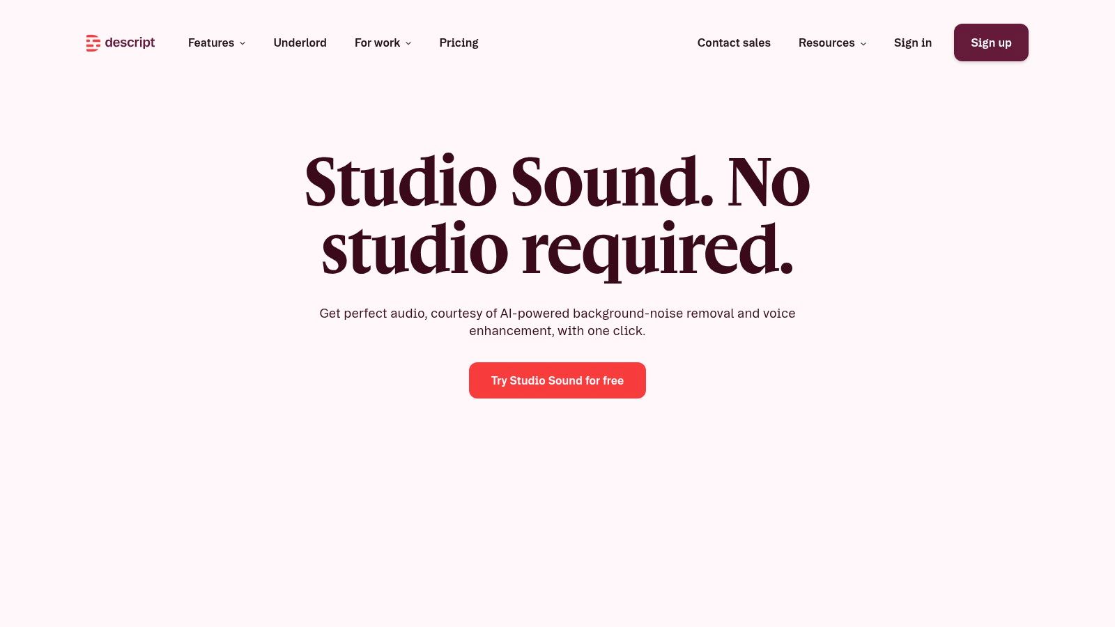 Descript – Studio Sound