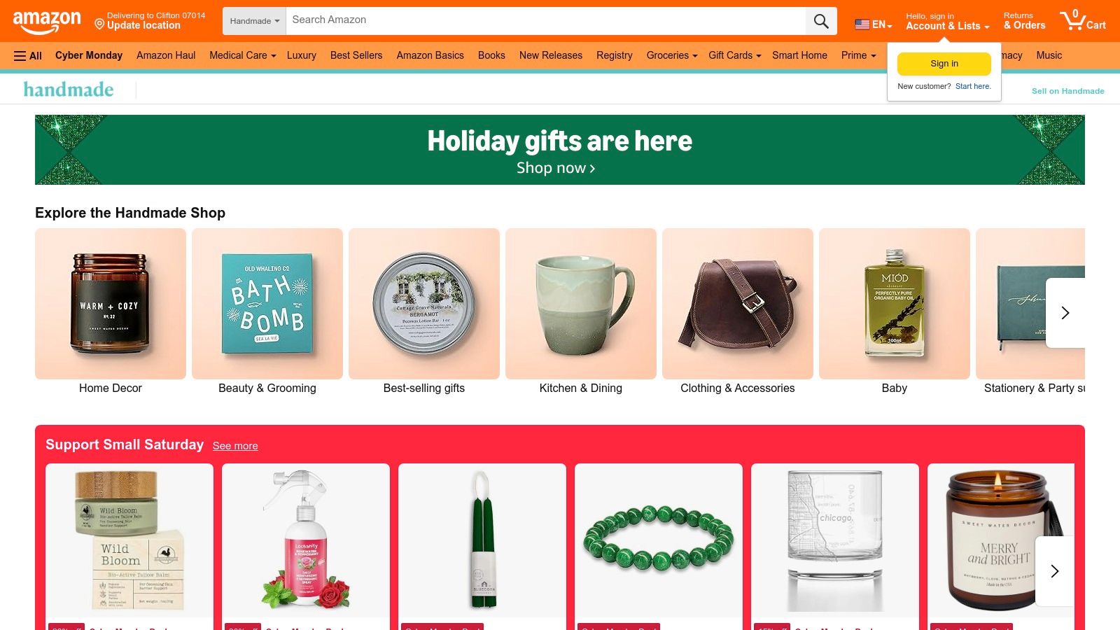 Amazon (Amazon Handmade & Amazon Custom)