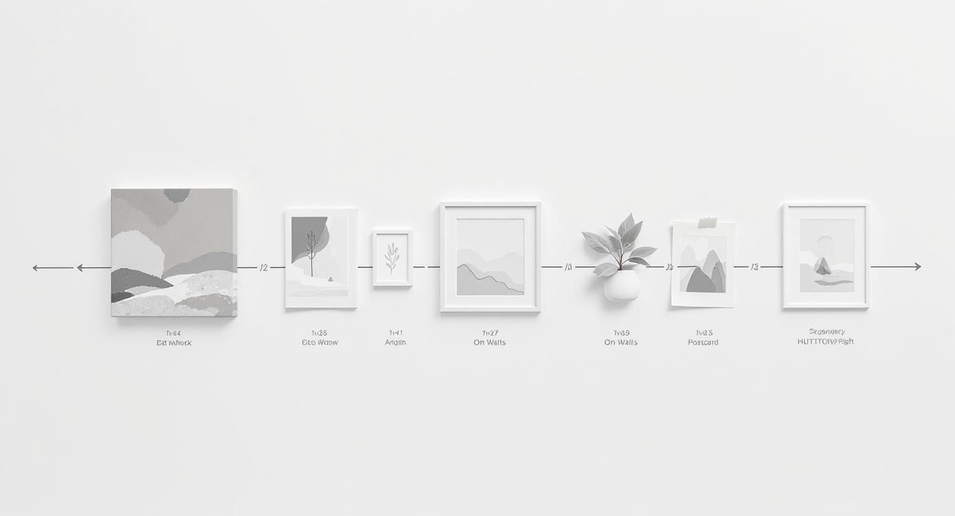 Infographic about art on postcards