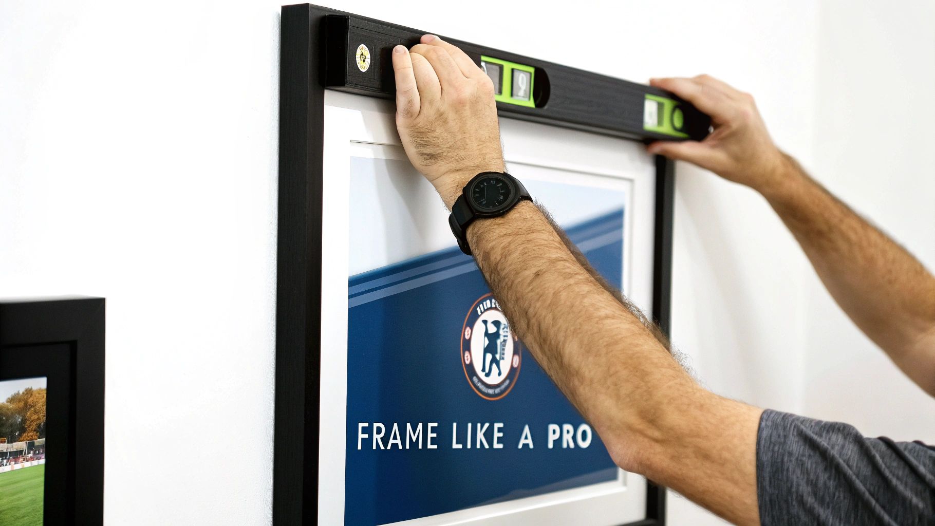 Framed Chelsea poster in a stylish room setting