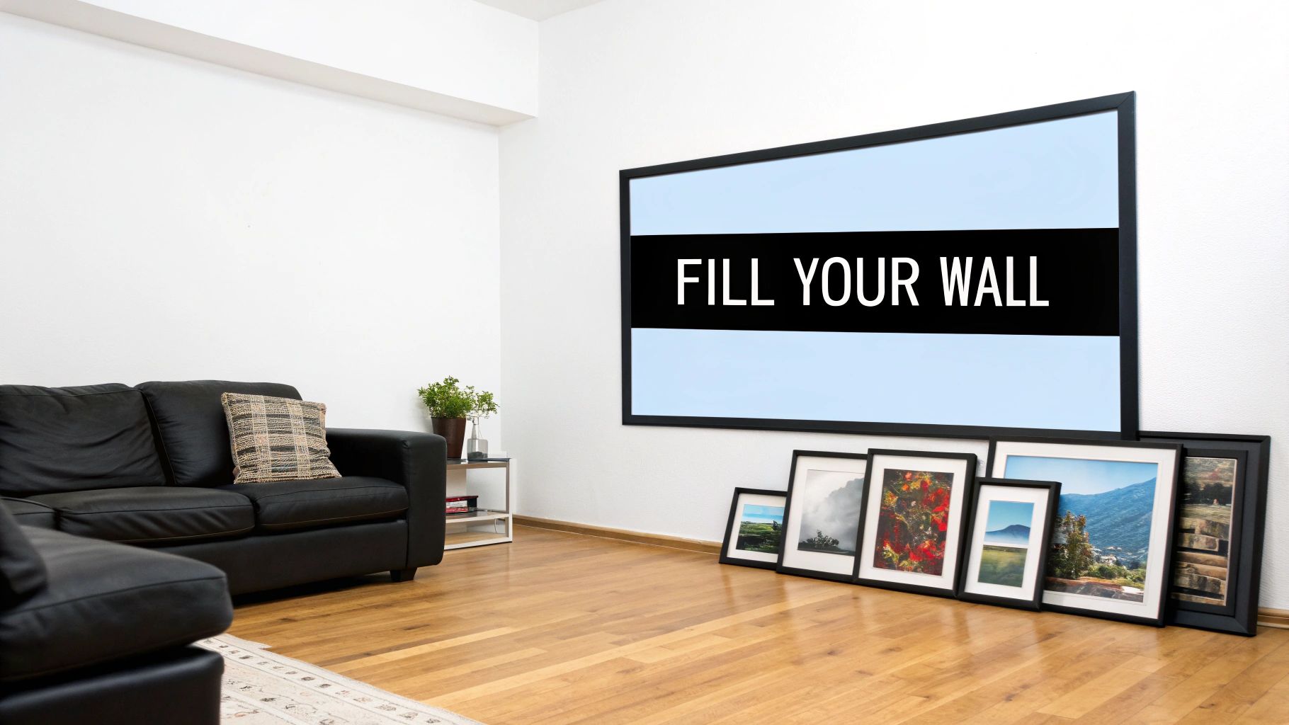 A vibrant pictures wall collage featuring various prints related to music and pop culture.