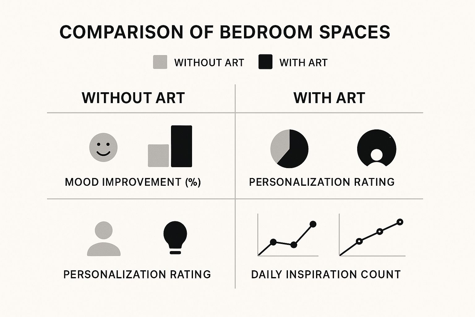 Infographic about art for bedroom