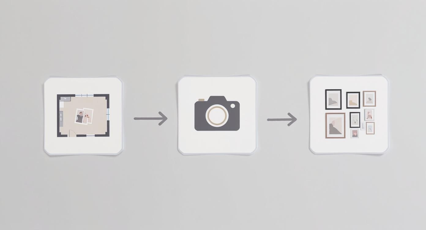 Infographic about how to create a gallery wall