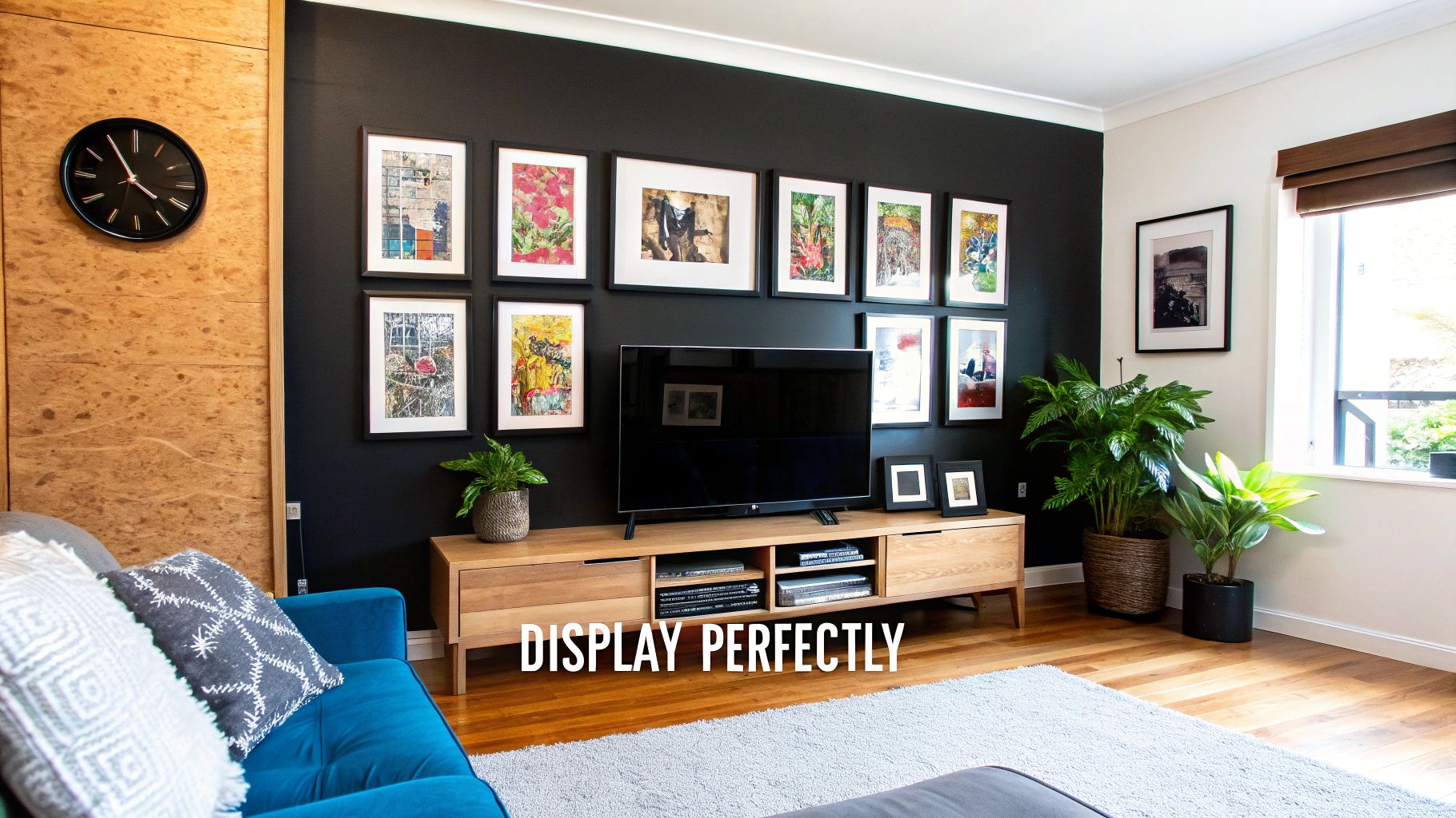 A person holding a framed limited edition print, looking at it like a valuable object.