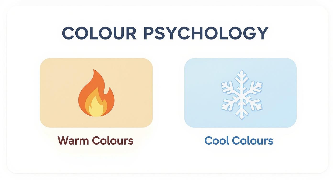 Infographic about colour psychology in interior design