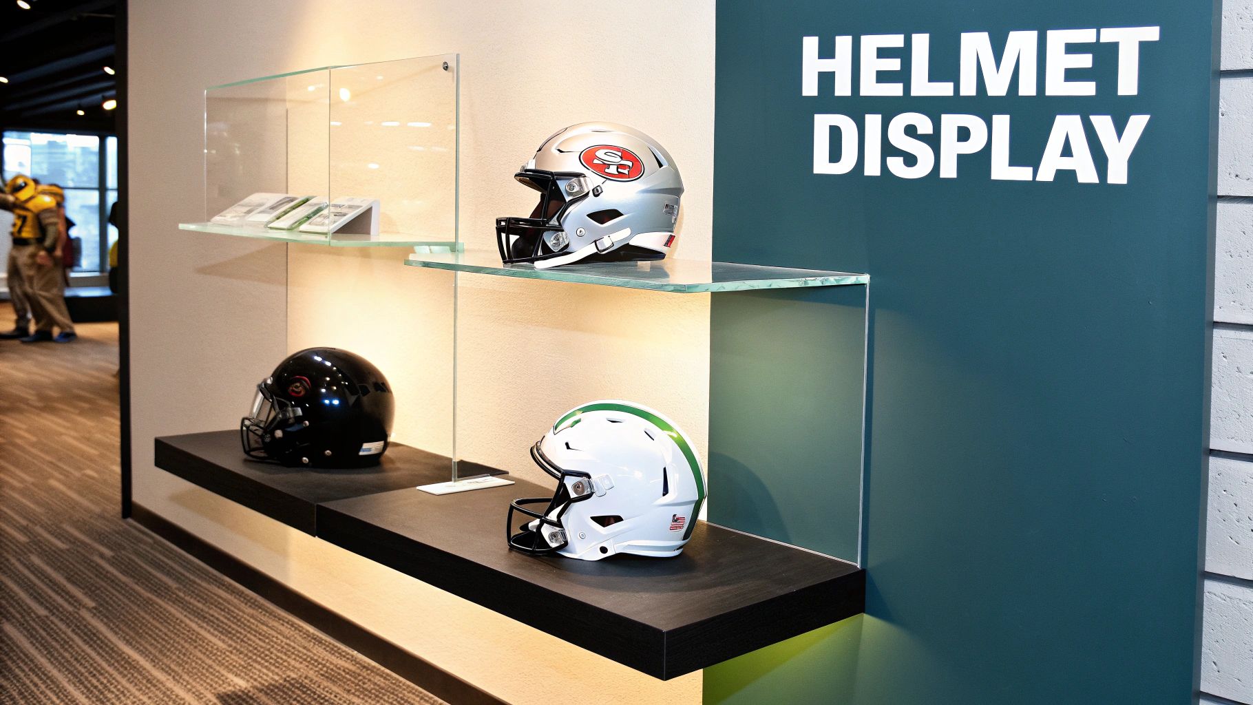 Football Helmet Shelf Display and Storage