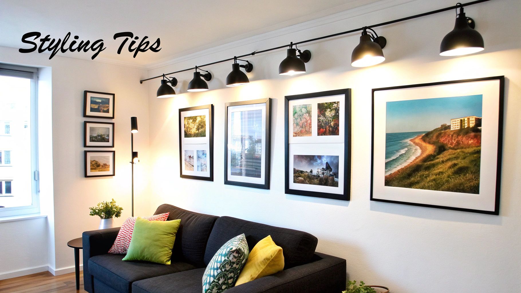 Framed limited edition art prints on a wall