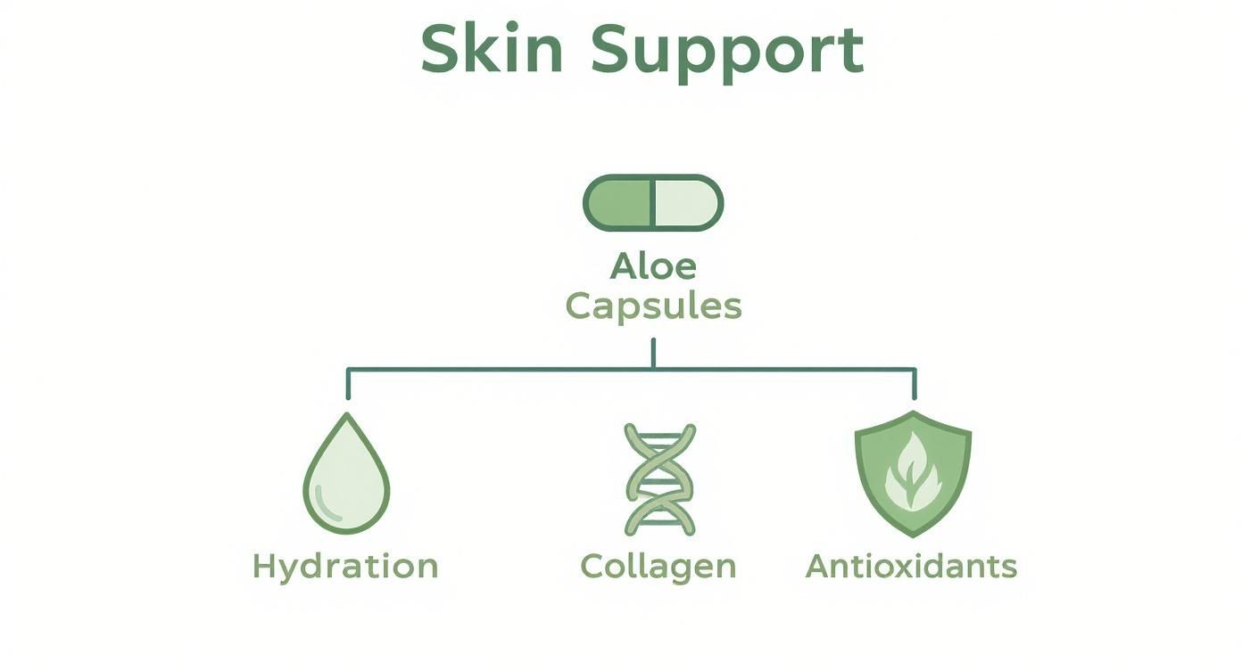 Infographic about benefits of aloe vera capsules