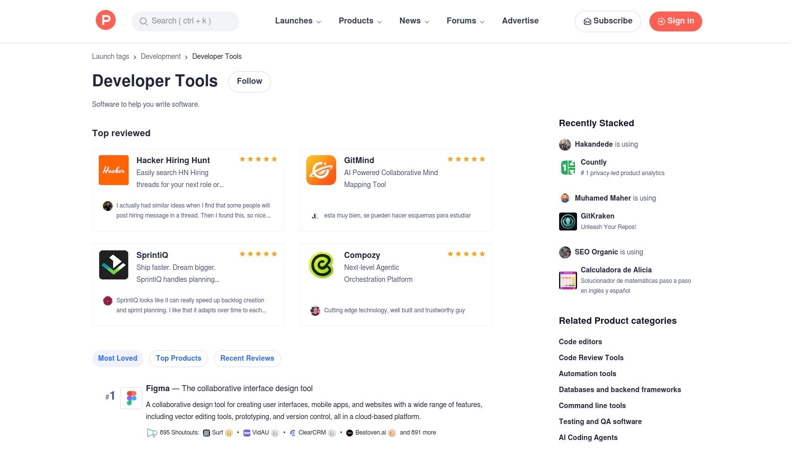Product Hunt (Developer Tools topic)