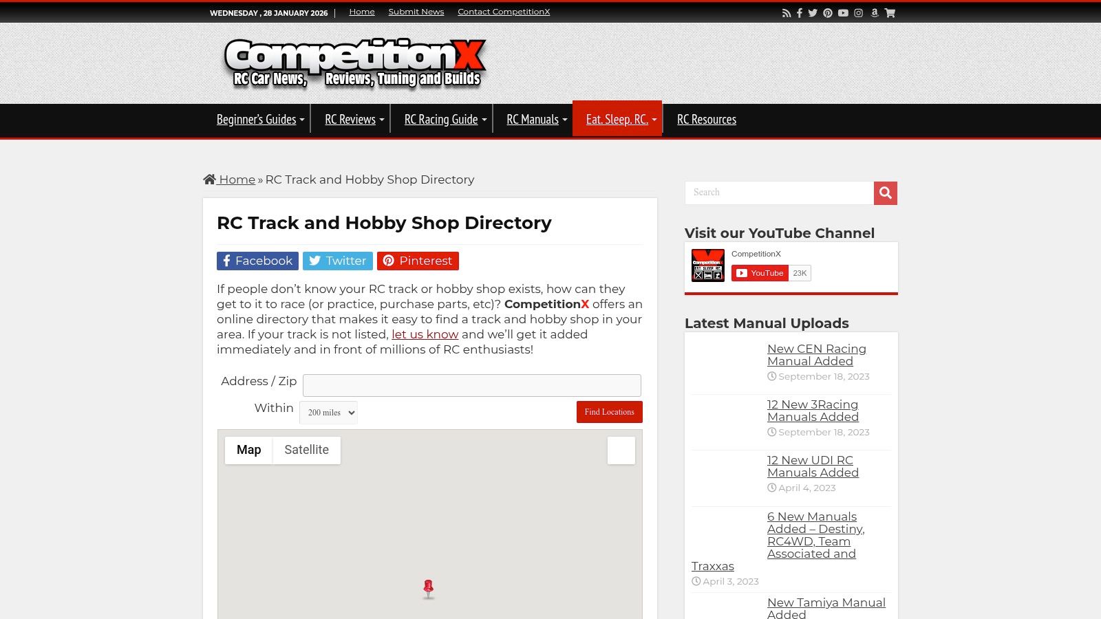CompetitionX – Track & Hobby Shop Directory