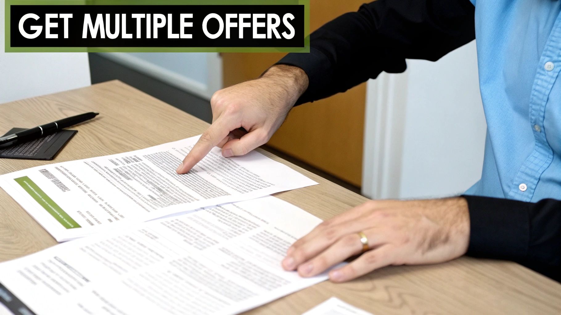 A magnifying glass hovering over a document, symbolizing the detailed comparison of mortgage offers.