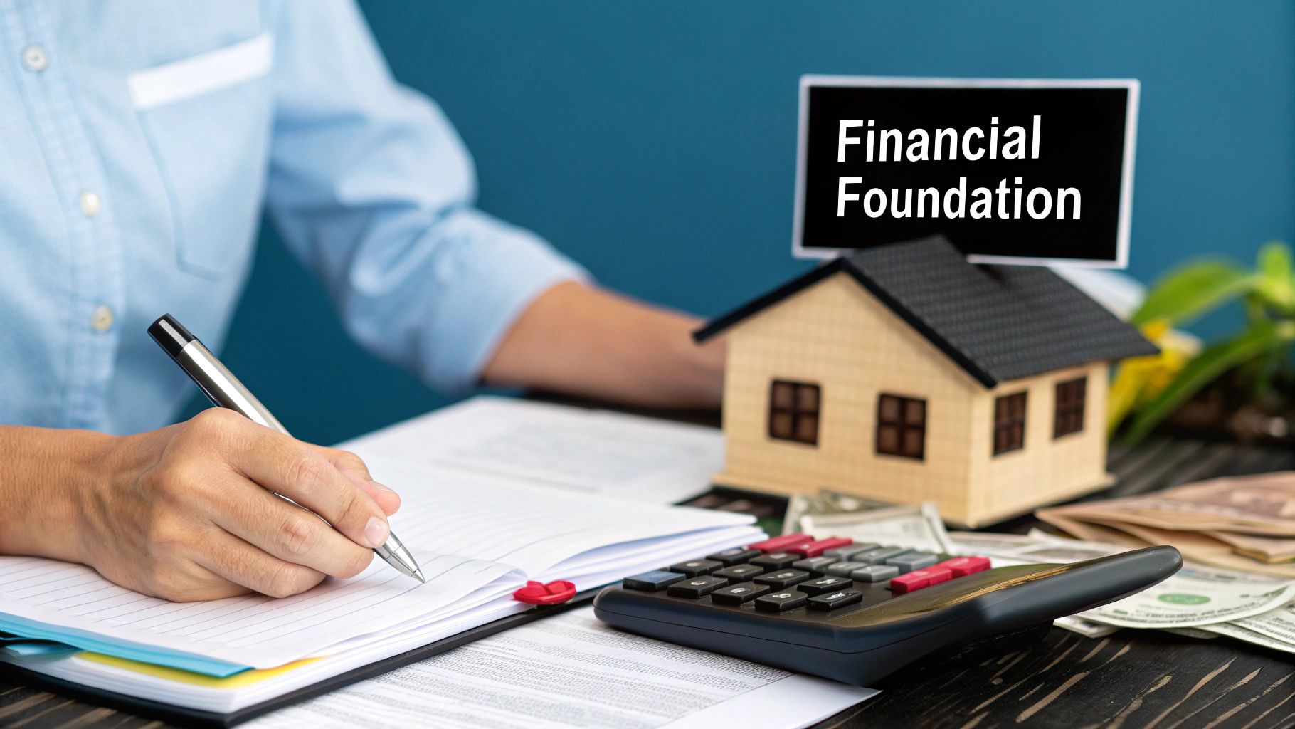 A couple reviewing their financial documents and budget on a laptop, preparing for their home purchase.