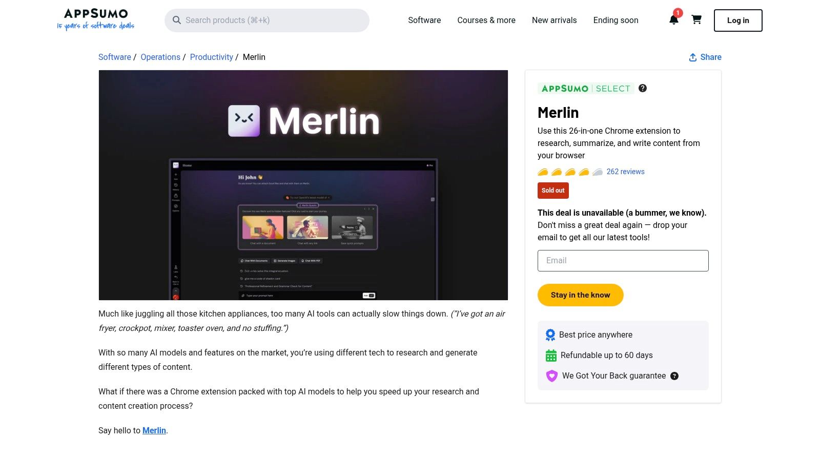 AppSumo (Deals marketplace with Chrome extensions and productivity tools)