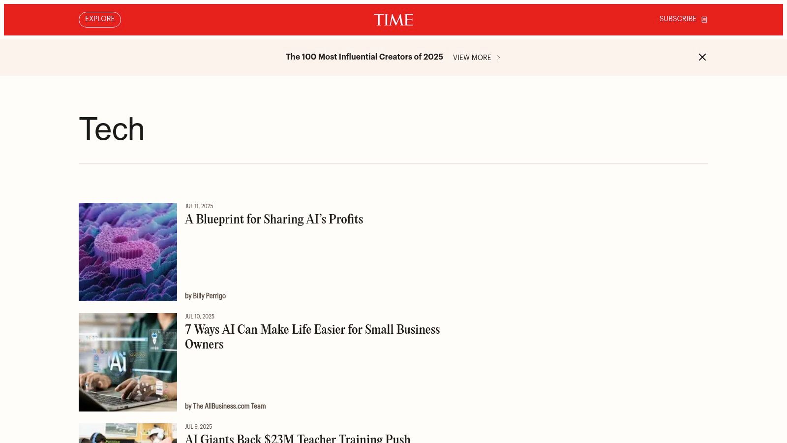 Time Magazine Tech