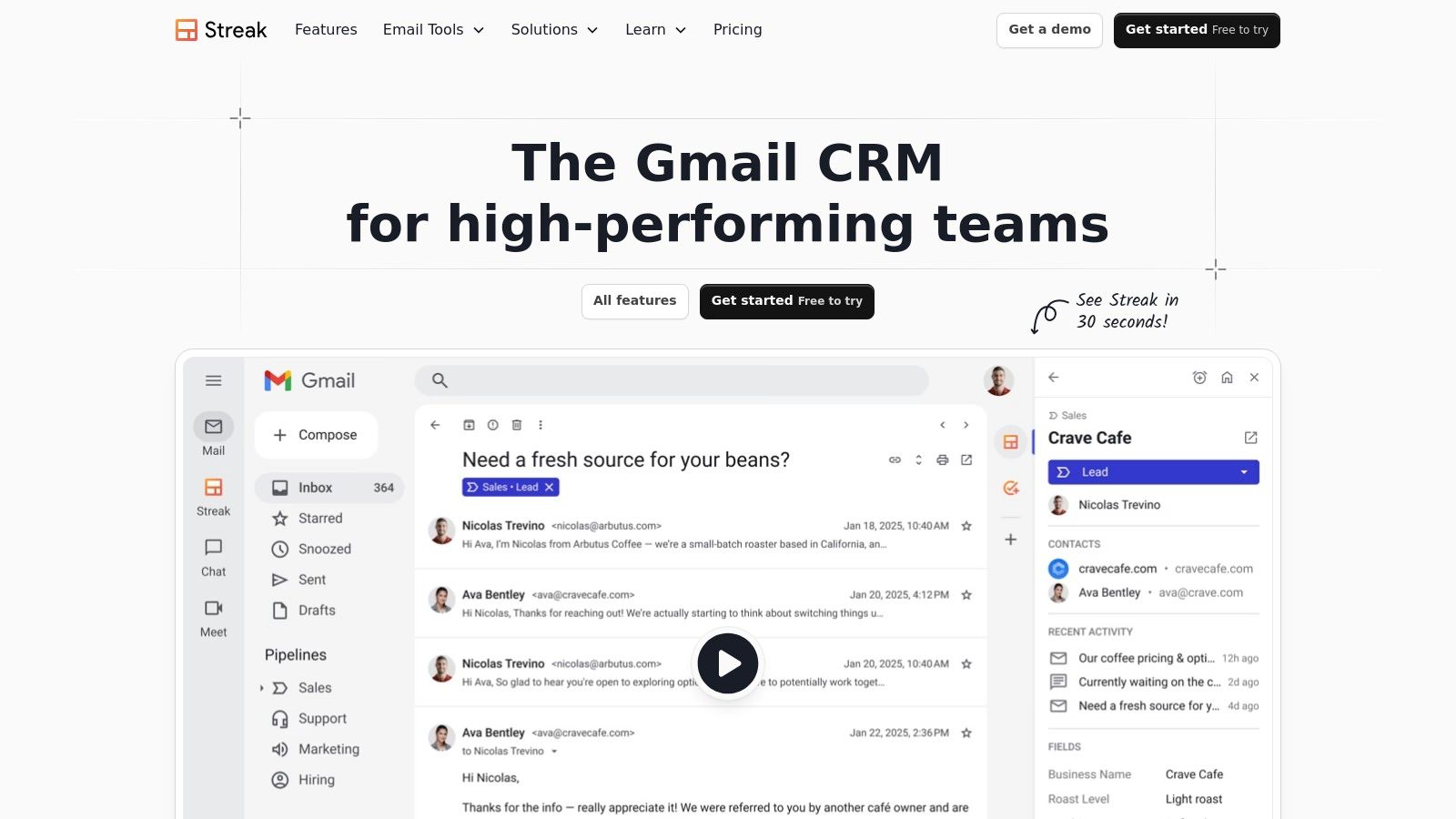 Streak CRM for Gmail