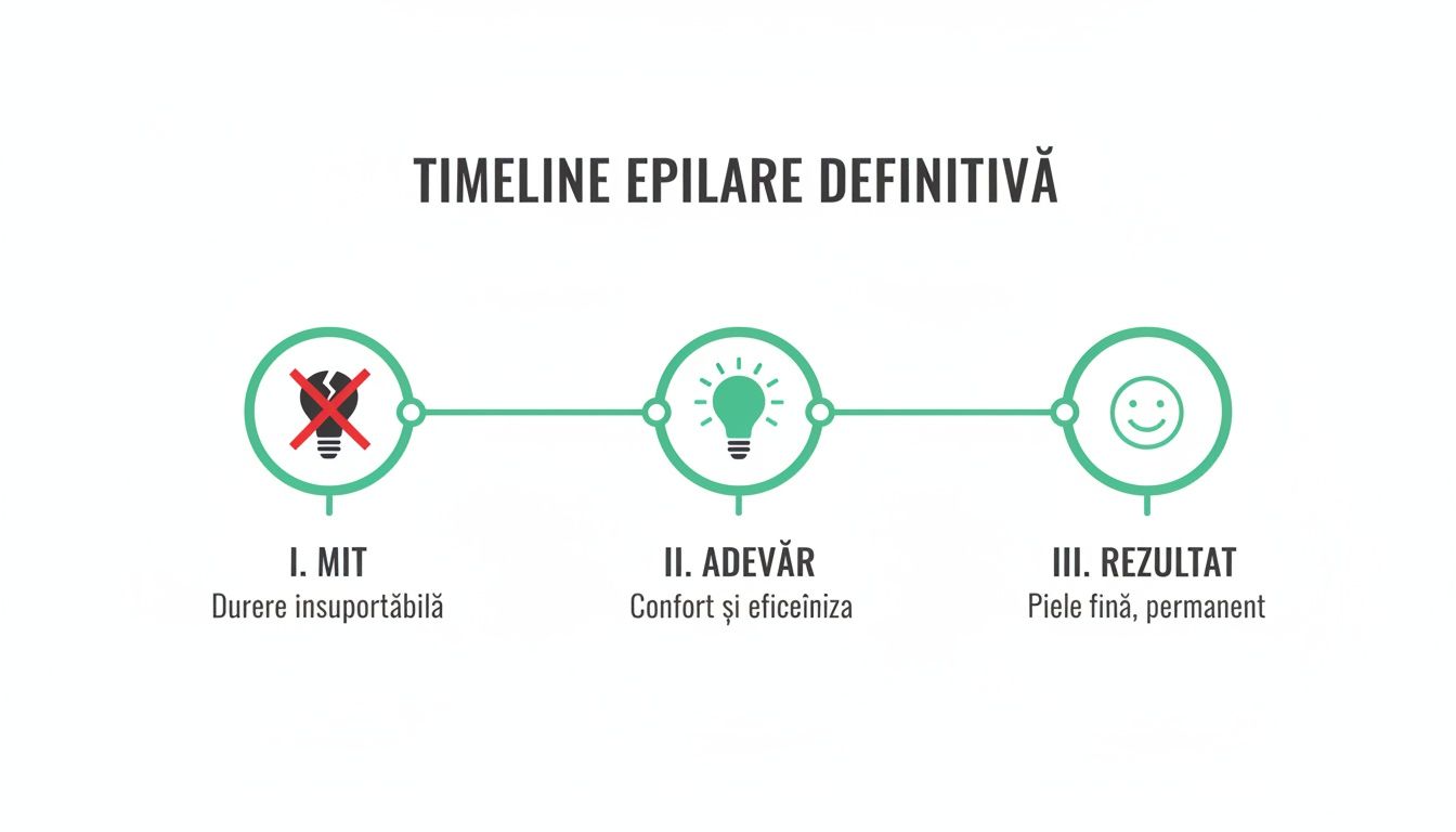 Epilare faciala definitiva: ghidul complet în București 1 Timeline epilare definitivă: de la mitul durerii la adevărul confortului și pielii fine permanente.