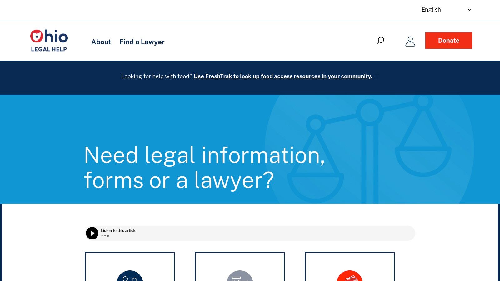 Ohio Legal Help – Public Screening & Self-Help Platform