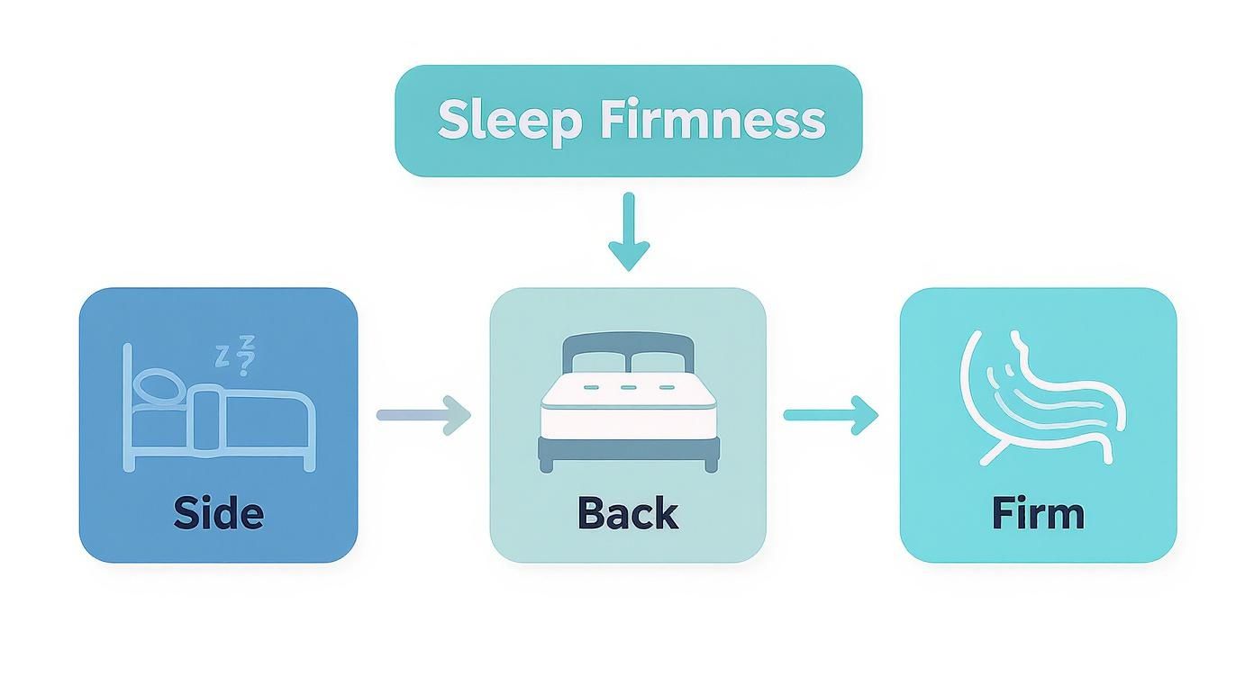 Infographic about how to choose the right mattress firmness