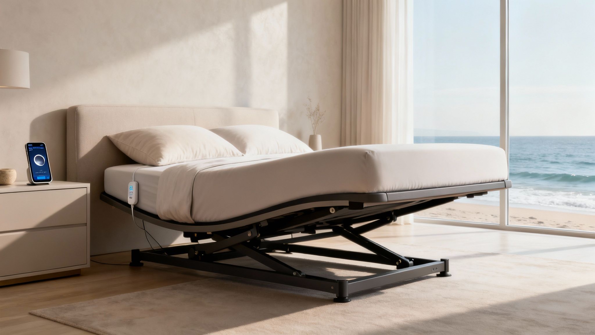 Smart bed demonstration in Carlsbad showroom