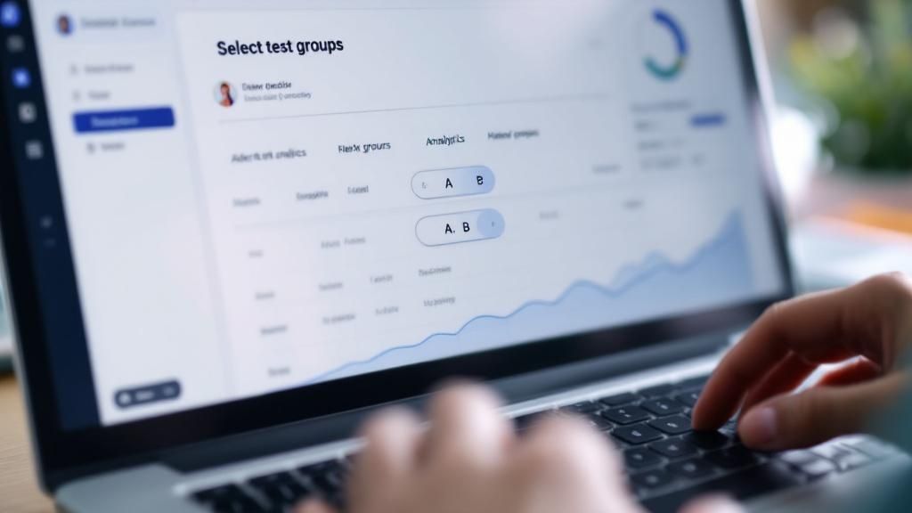 A split-screen image showing A/B testing results on a graph, with one side outperforming the other.