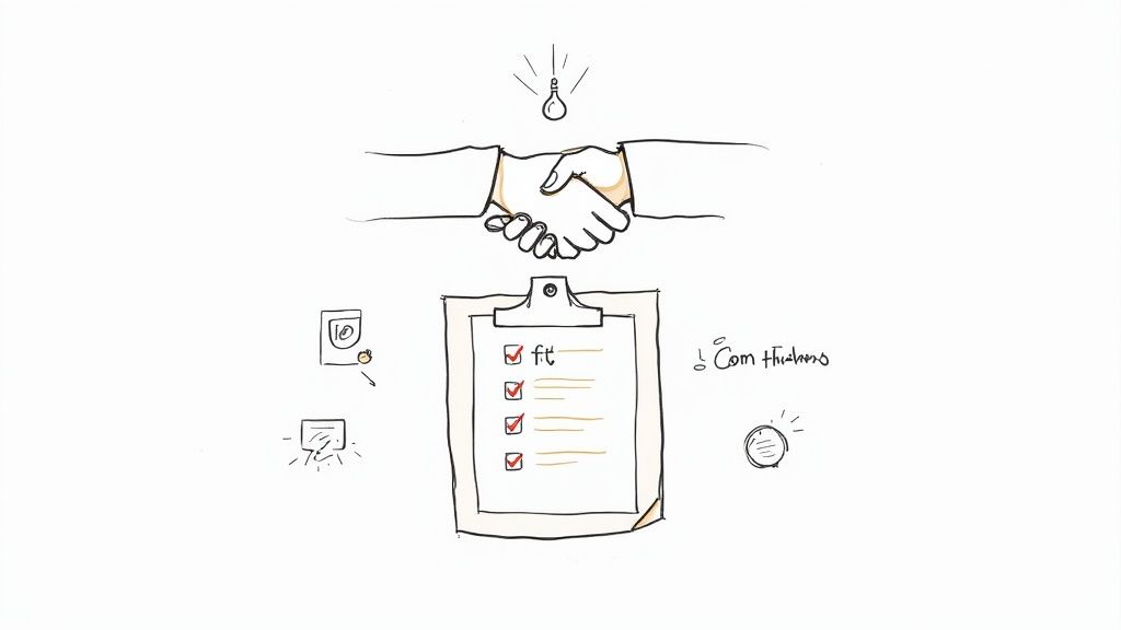 A friendly meeting between a small business owner and agency partner in Okanagan