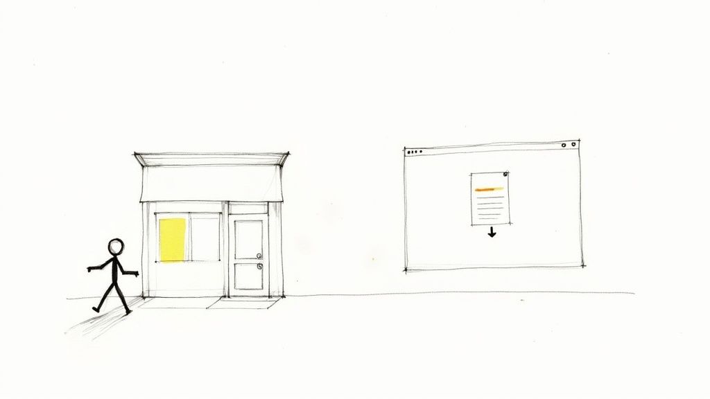 A person looking at a website analytics dashboard on a laptop.