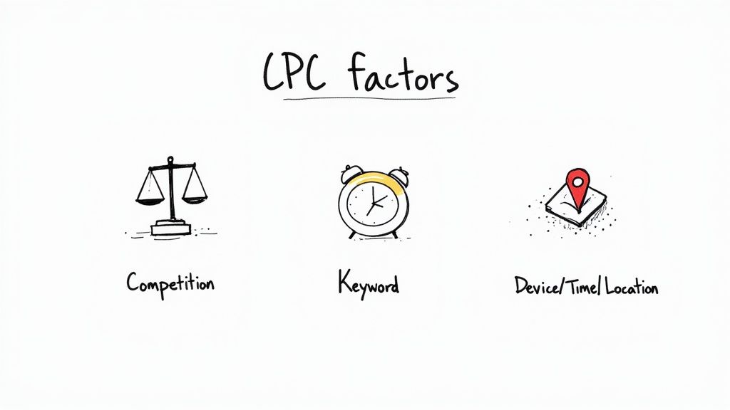 A person adjusting financial sliders on a digital interface, representing control over ad costs.