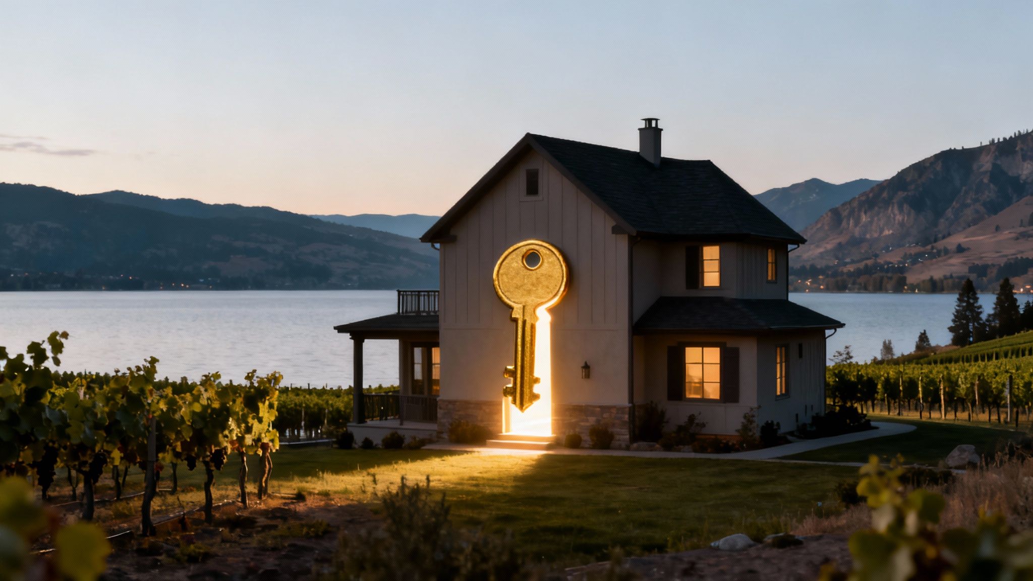 A person using a calculator with house keys on a wooden table, representing financial planning for a home.