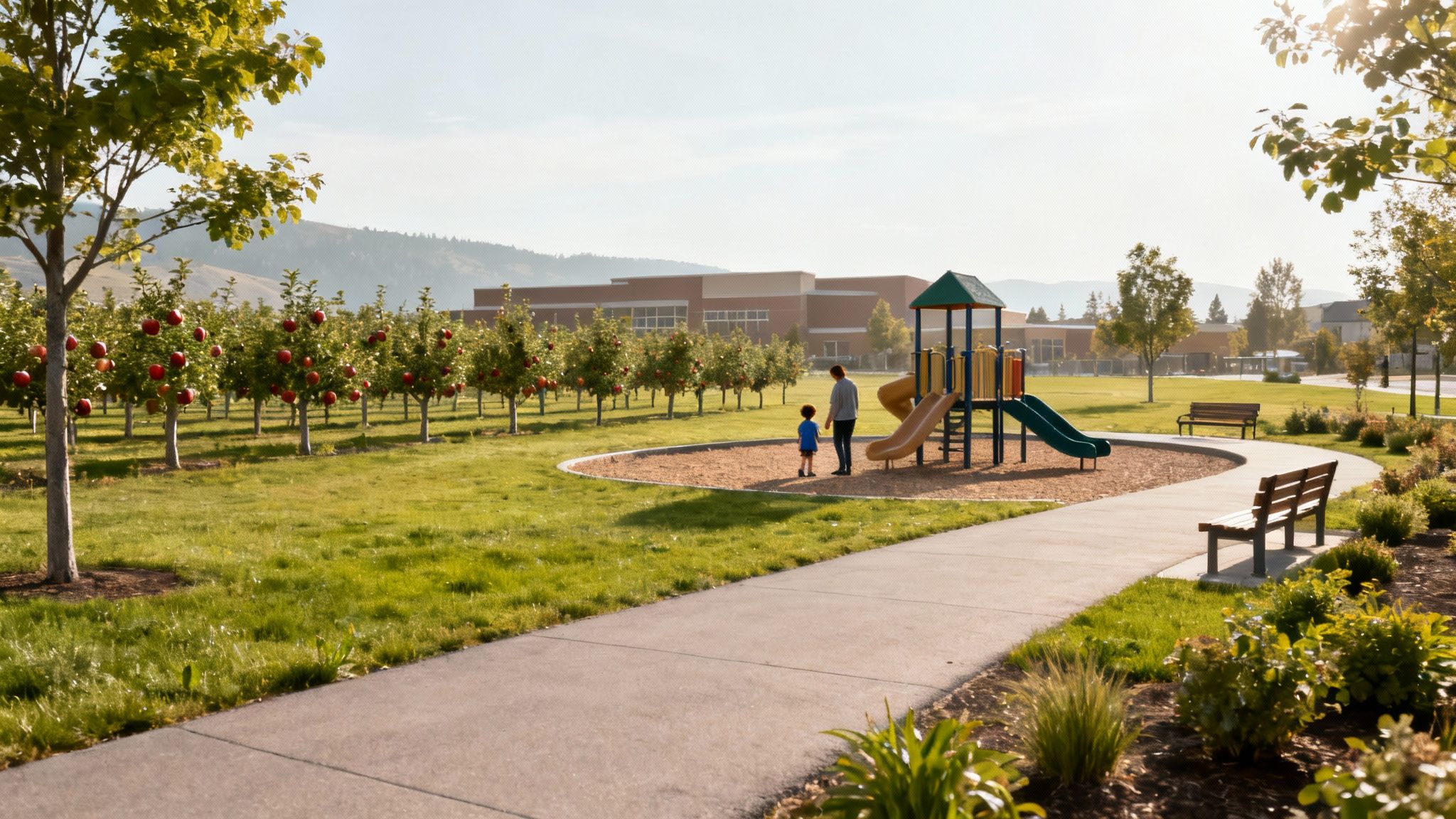 A sunny day at a well-maintained park in Glenmore Kelowna BC