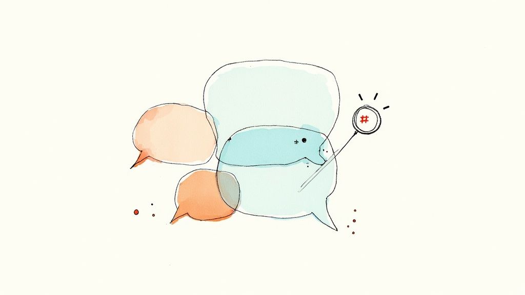 A person's hands holding a smartphone, scrolling through a colourful social media feed.