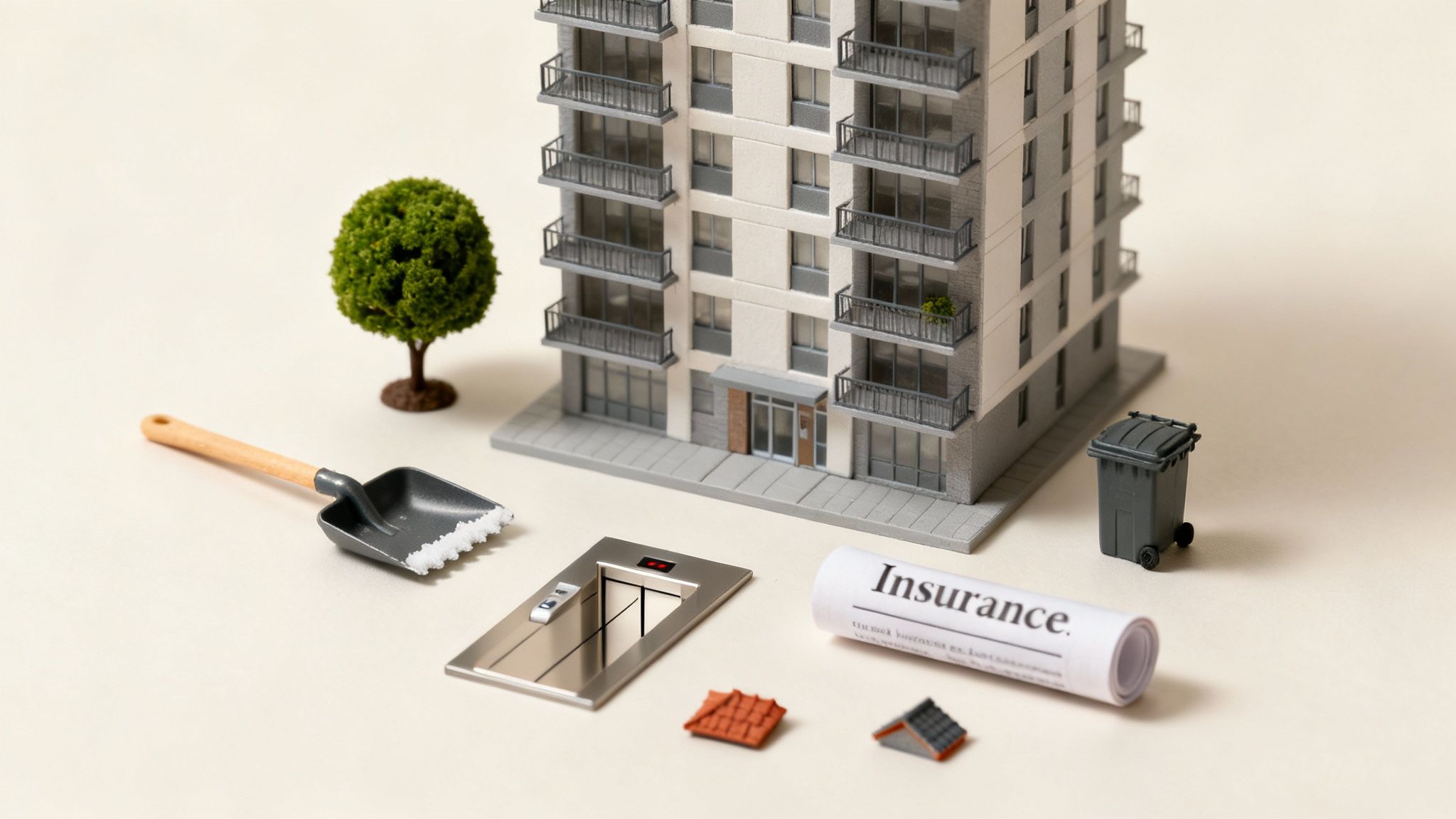 A well-maintained condo garden area in the Okanagan, showcasing landscaping covered by strata fees.