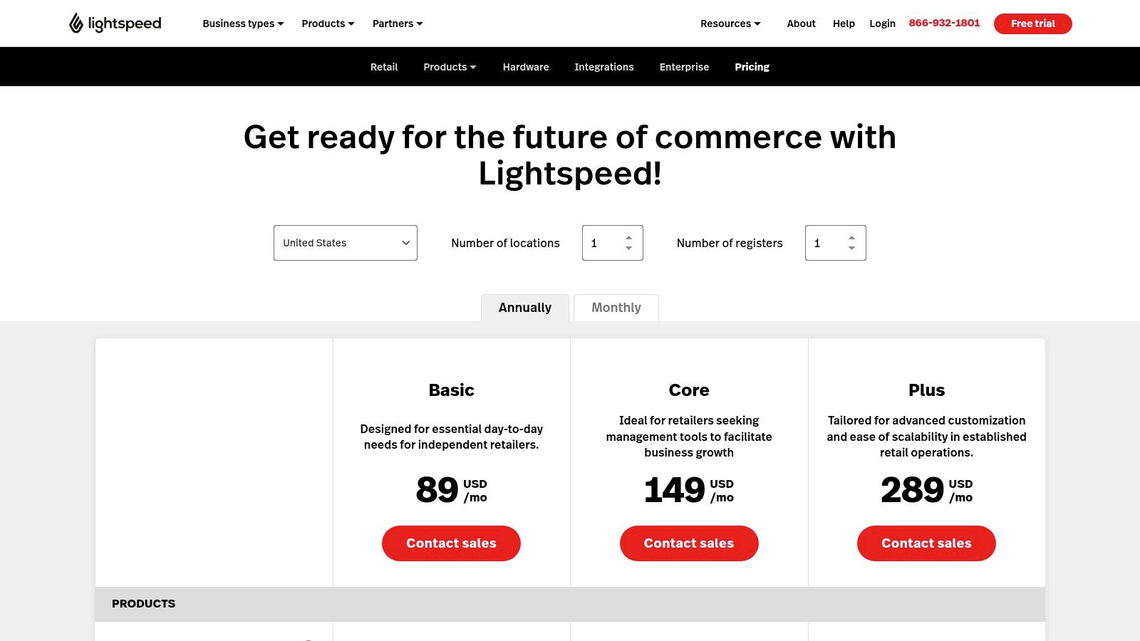 Lightspeed eCom dashboard showing online store management features.