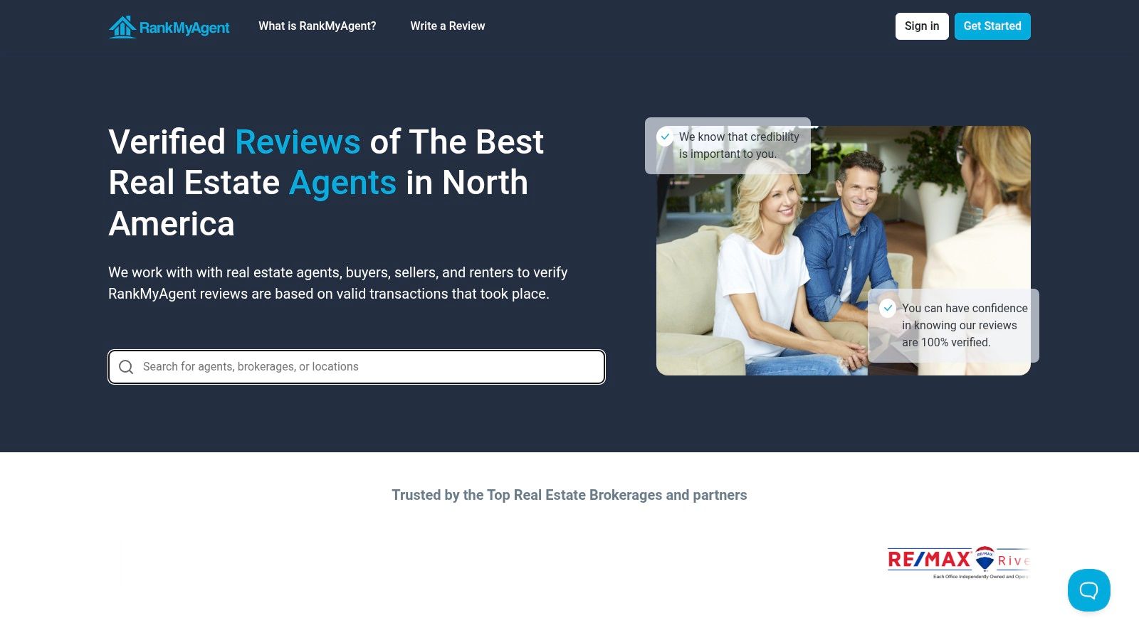 RankMyAgent platform showing agent profiles and reviews in Kelowna.