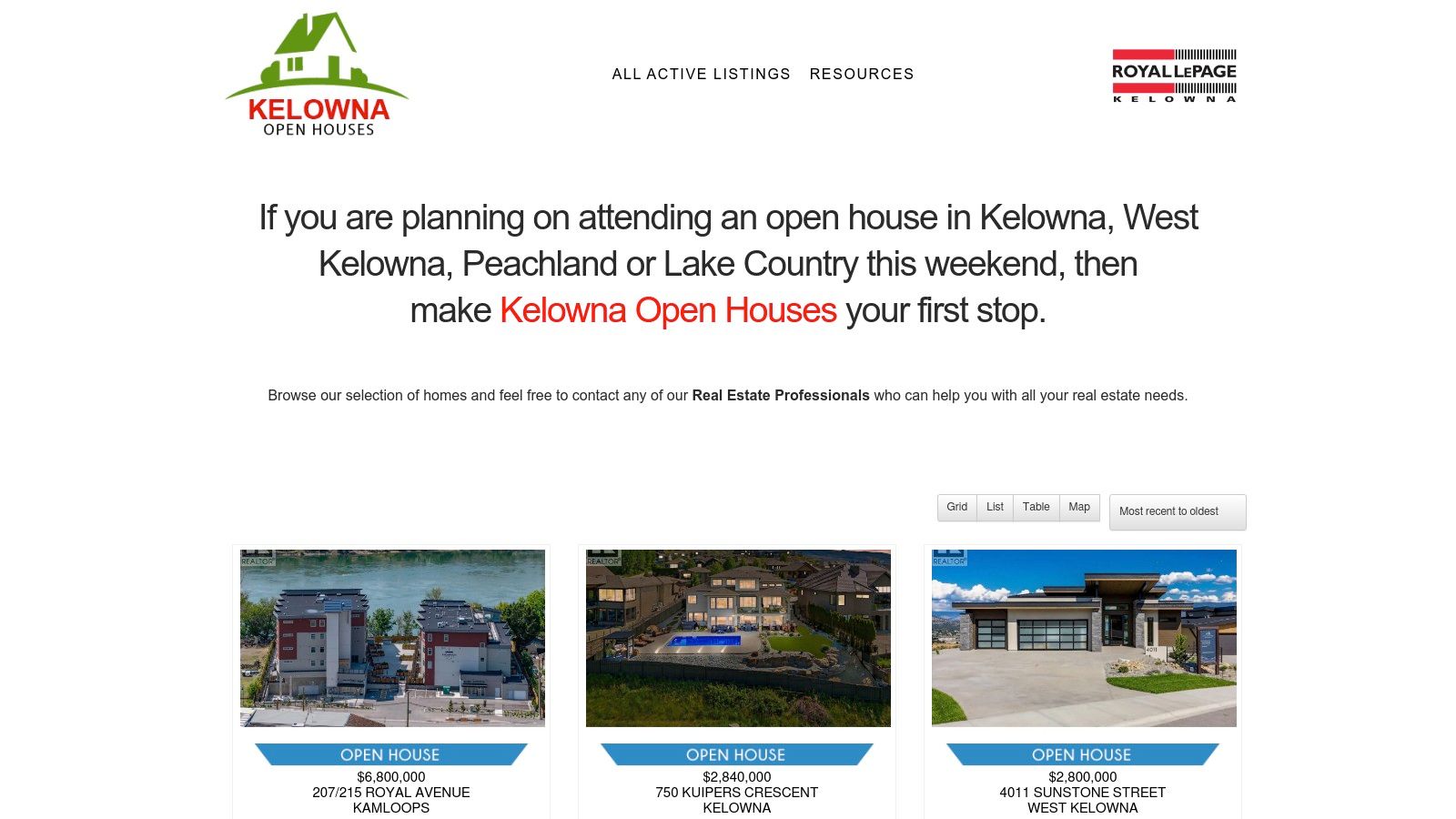KelownaOpenHouses.com (Royal LePage Kelowna)