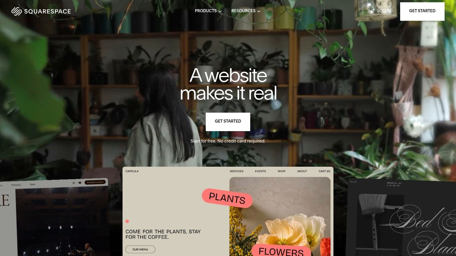 Squarespace Commerce editor showing a product page being customized.