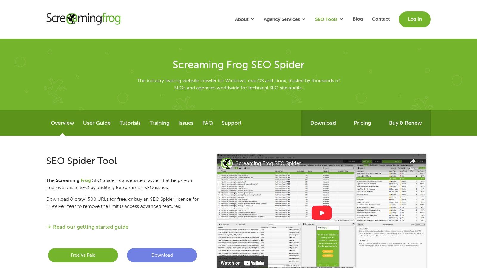Screaming Frog SEO Spider (Free version)