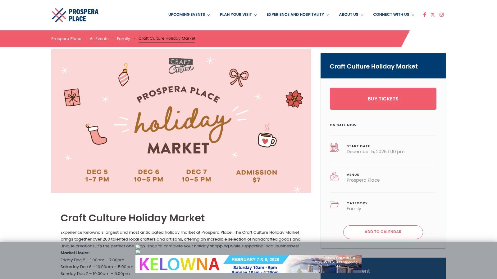 Prospera Place – Event Page