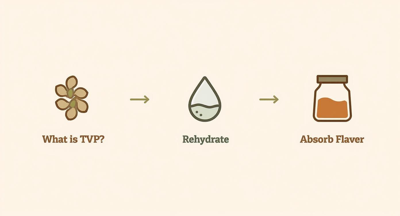 Infographic about how to cook with textured vegetable protein