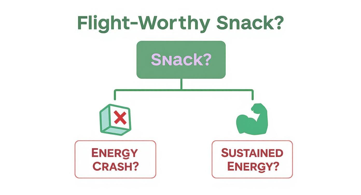 Infographic about healthy snacks for long flights
