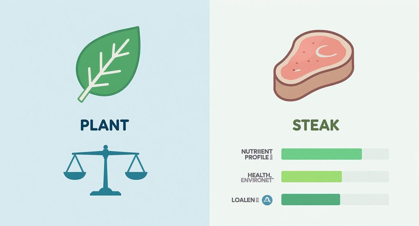 Infographic about plant based protein vs animal protein