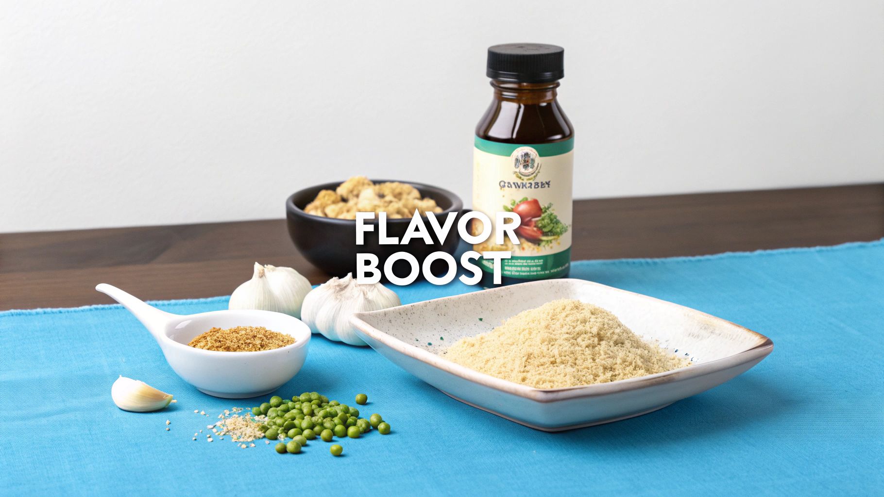 A delicious looking stir fry with seasoned textured soy protein