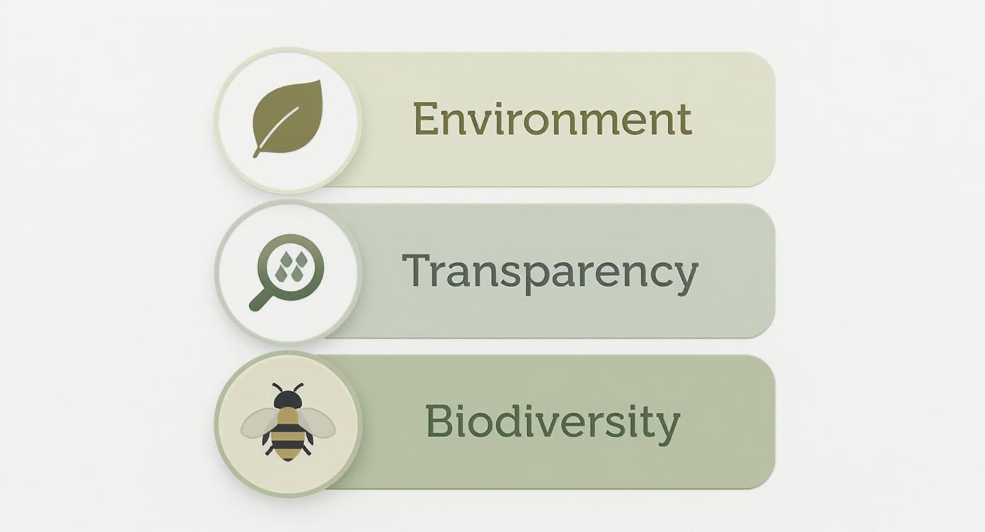 Infographic showing that people choose non-GMO for the environment, transparency, and biodiversity.