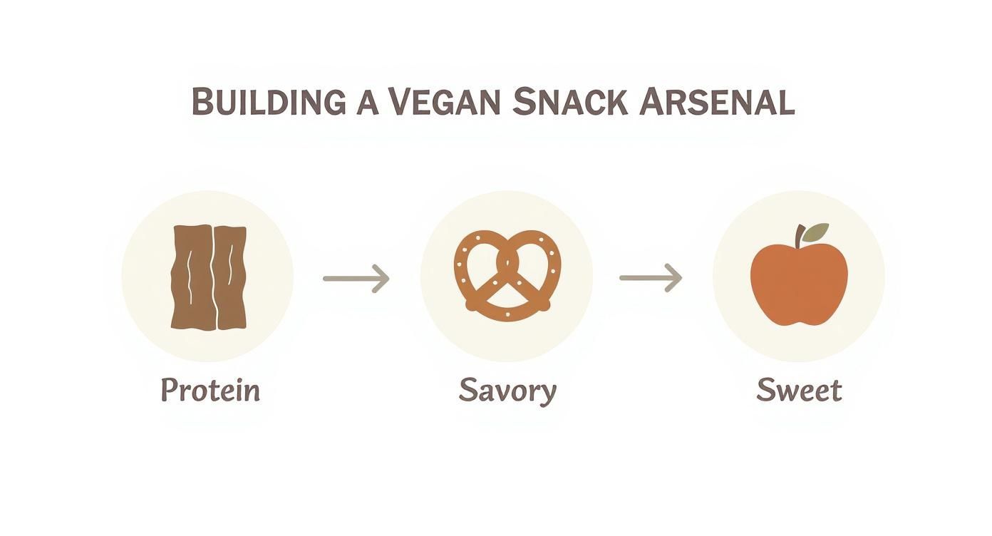Infographic about vegan road trip snacks