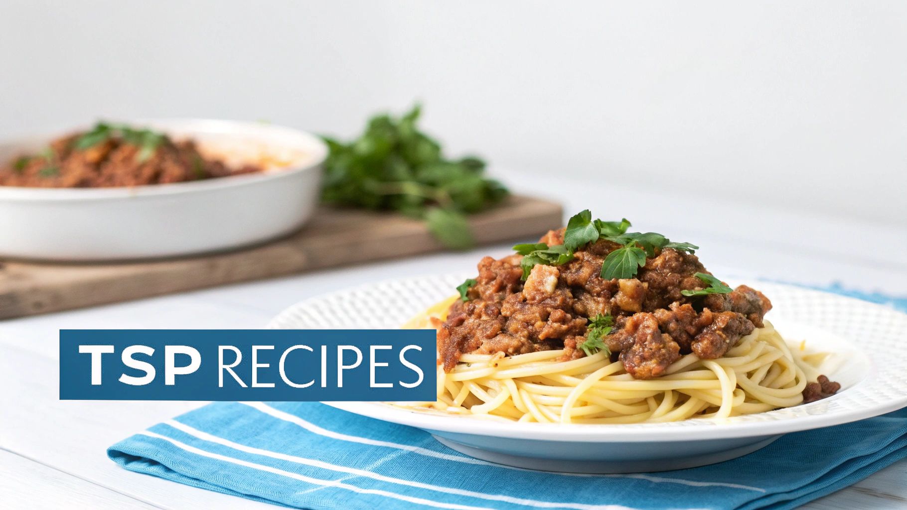 A delicious looking vegan bolognese with textured soy protein granules